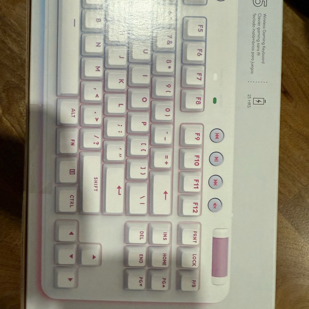 White and Pink Mechanical Keyboard